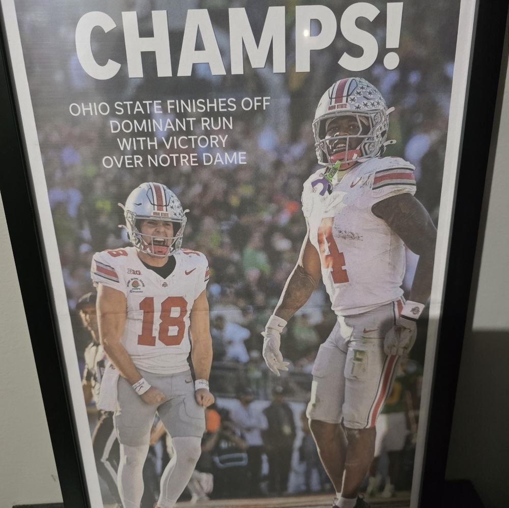 NEW Framed January 20, 2025, Columbus Dispatch Featuring OHIO STATE "CHAMPS" - Picture 4 of 6